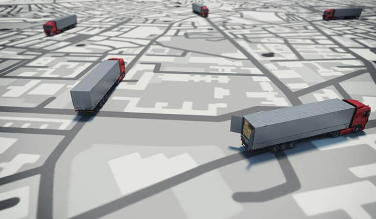 Rastreo por GPS de nuestros camiones de transporte de carga
